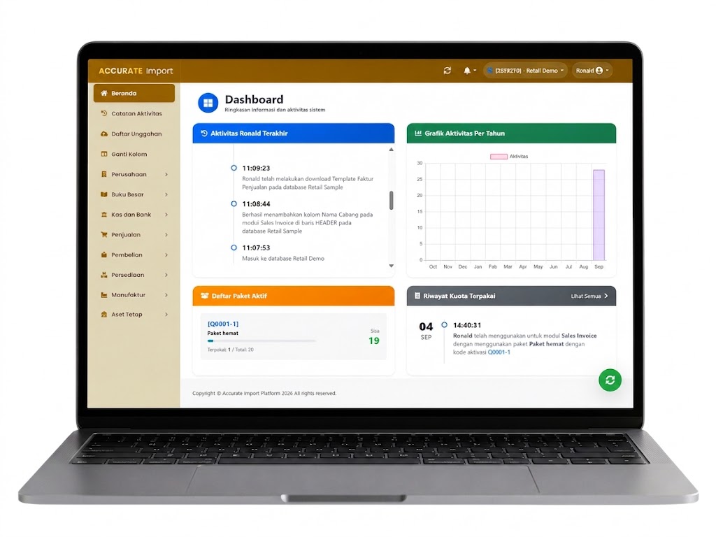 Visualisasi Upload Excel ke Accurate Online